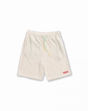 Beige Sprayground Bermuda Jacquard Women's Shorts | 504161391
