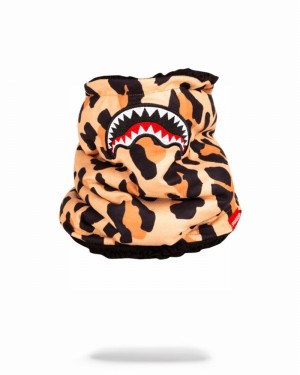 Beige Sprayground Camel Leopard Warmer Men's Neck Warmer | 260397228