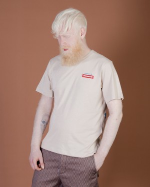 Beige Sprayground Japan Tattoo Men's T Shirts | 178447474
