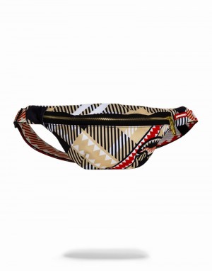 Beige Sprayground Sharks In London Men's Waist Bags | 782272324