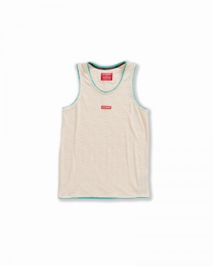 Beige Sprayground Tank Tops Jacquard Men's Tank Top | 377809986