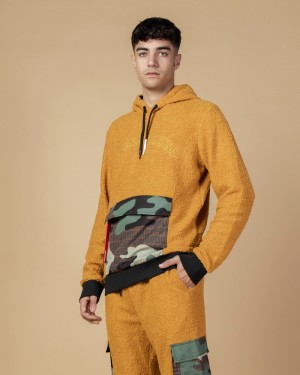 Beige Sprayground Teddycamo Pocket Sand Men's Hoodie | 438241075