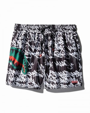 Black Sprayground 6th Avenue Men's Swim Shorts | 599809215