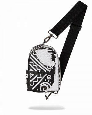 Black Sprayground A.I.8 African Intelligence - Origin Story Sling Men's Backpacks | 566903549