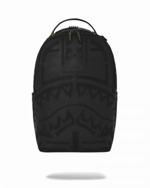 Black Sprayground African Intelligence 9 Apex Genius - Sandflower Collab Men's Backpacks | 504407825