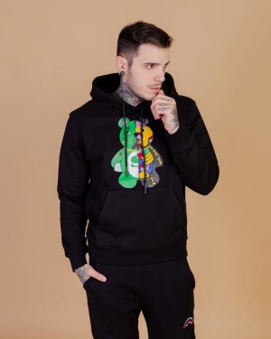 Black Sprayground Anatomy Bear Men's Hoodie | 773119803