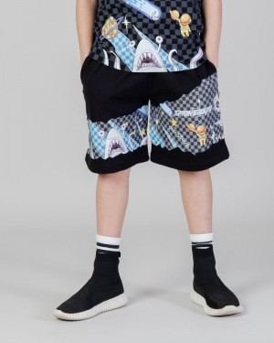 Black Sprayground Andre Tokio Bubble V2 Kids' Shorts | 933952496