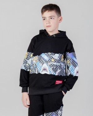 Black Sprayground Andre Tokio Bubble V2 Kids' Hoodie | 646908752