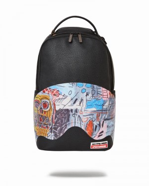Black Sprayground Basq Shark Men's Backpacks | 937244926