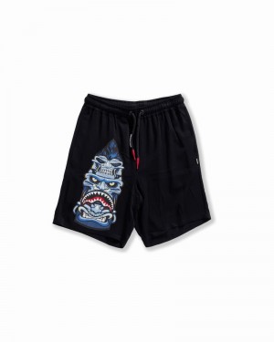 Black Sprayground Bermuda Shark Vibes Cotton Men's Shorts | 975353770