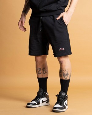 Black Sprayground Bermuda Smooth Men's Shorts | 948314422
