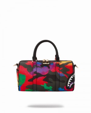 Black Sprayground Camoburst Mini Men's Duffle Bags | 531223862