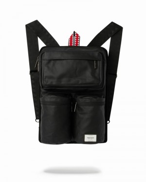 Black Sprayground Cargo Flat Pack Men's Backpacks | 173004682