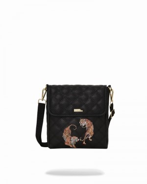 Black Sprayground Catwalk Currency Sling Men's Messenger Bags | 140946613