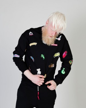 Black Sprayground Characters Crewneck Men's Sweatshirts | 631382266