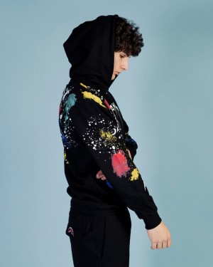 Black Sprayground Color Splat Men's Hoodie | 476904648