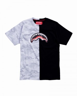 Black Sprayground Damage Control Kids' T Shirts | 377053113