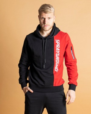 Black Sprayground De Lato Red Men's Hoodie | 324886744