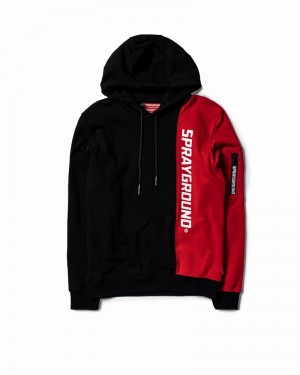 Black Sprayground De Lato Red Women's Hoodie | 351012293