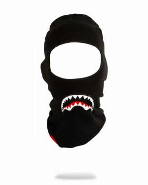 Black Sprayground Drop Down Men's Ski Masks | 229145253