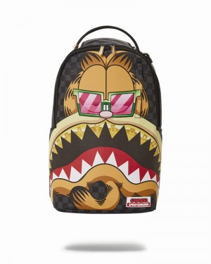 Black Sprayground Garfield Grills Men's Backpacks | 928095147