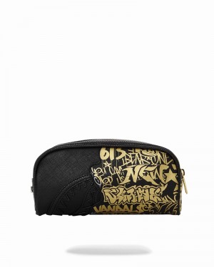 Black Sprayground Half Graff Gold Men's Pouches | 802734312