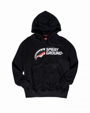 Black Sprayground Half Logo Kids' Hoodie | 258663887