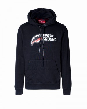 Black Sprayground Half Logo Women's Hoodie | 412648249