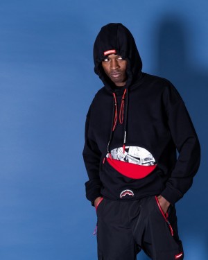 Black Sprayground Hidden Money Men's Hoodie | 351159023