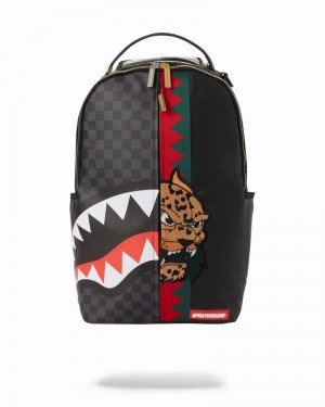 Black Sprayground Italia Diviso Men's Backpacks | 304365307