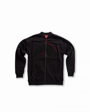 Black Sprayground Jacquard Insert Jacket Men's Sweatshirts | 292046660