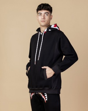 Black Sprayground Logo Cap Men's Hoodie | 284342722