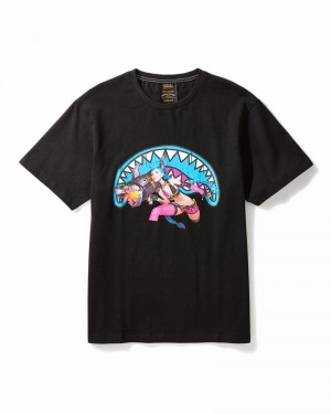 Black Sprayground Lol Jinx Shark Women's T Shirts | 555466933