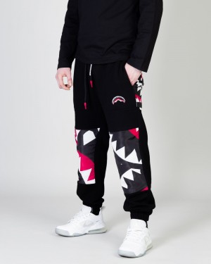 Black Sprayground Maxi Shark Nylon Cotton Men's Joggers | 557260577