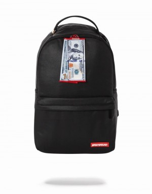 Black Sprayground Money Pulley Men's Backpacks | 632003460