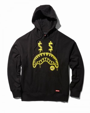 Black Sprayground Money Scribbles Pullover Men's Hoodie | 640628365