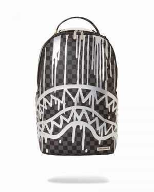 Black Sprayground Platinum Drips Dlx Men's Backpacks | 283742067