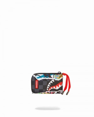 Black Sprayground Pull Away Men's Wallets | 83110243