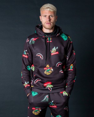 Black Sprayground Rattle Stacks Men's Hoodie | 490598304