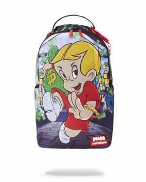 Black Sprayground Richie Rich On The Run Men's Backpacks | 755802629