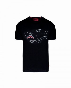 Black Sprayground Search The Point Women's T Shirts | 330279513