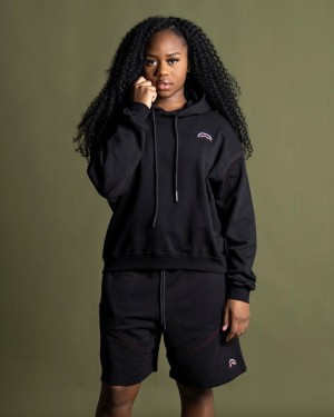 Black Sprayground Set Comfort Shark Women's Shorts | 748580501