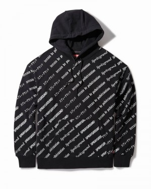 Black Sprayground Sg Logo Repeat Pullover Men's Hoodie | 629133278