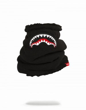 Black Sprayground Solid Shark Mouth Men's Neck Warmer | 149388226