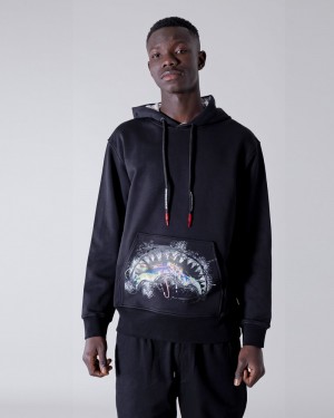 Black Sprayground Splats Men's Hoodie | 292277913