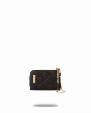 Black Sprayground Split Quilt Shark Men's Wallets | 827638845