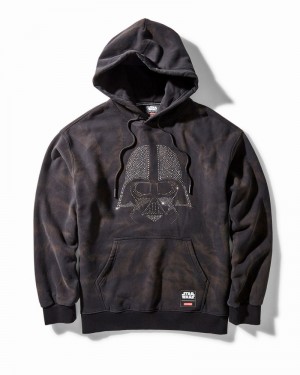 Black Sprayground Star Wars Darth Vader Rhinestone Head Women's Hoodie | 13464070