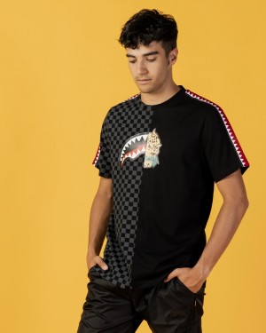 Black Sprayground Team Men's T Shirts | 94027904