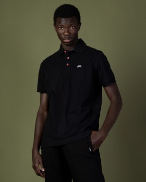 Black Sprayground Tech Men's Polo Shirts | 399473039