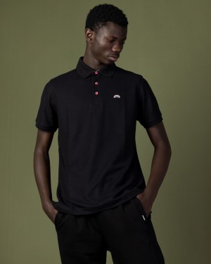 Black Sprayground Tech Men's Polo Shirts | 97999477